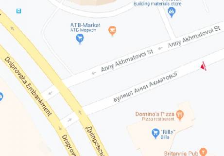 Білборд, Бігборд (Борд)  A у Києві Ахматової вул. , 47 схема