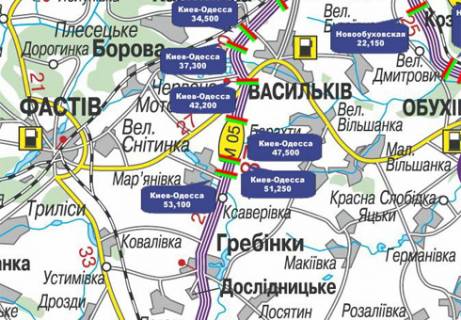 Нестандарт  в Киеве Трасса M-05, Киев-Одесса, 51,250 схема