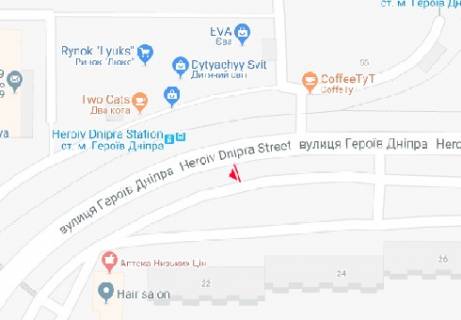Билборд A в Киеве, 3x6  Героїв Дніпра вул., 24 схема