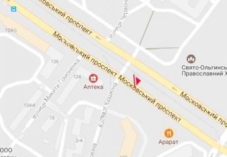 Билборд B в Харькове, 3x6  Героїв Харкова просп. (Московський просп.), 128 - Кошкіна вул. схема