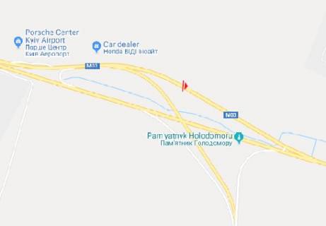 Нестандарт A у Києві Трасcа "Киев-Борисполь" в сторону Киева схема