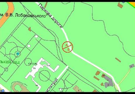 Ситилайт A в Киеве, 1.86x1.27   Парковая дорога,  КВЦ "Парковый" (из центра) схема