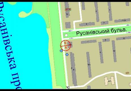 Ситилайт B в Киеве, 1.86x1.27   Русановская набережная ул., 8/2 схема