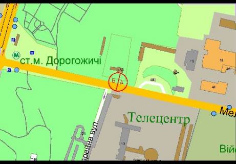 Скроллер A в Киеве Юрія Іллєнка вул. (Мельникова)., 52 - Оранжерейна вул. (світлофор) - 302880 схема