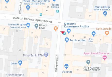 Ситилайт A в Одессе, 1.8x1.2  Європейська вул. (Катерининська)., 81 схема
