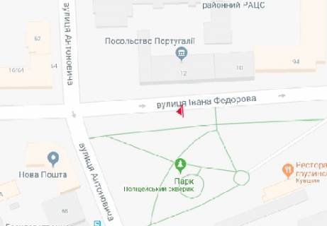 Скроллер A в Киеве Ивана Федорова ул., 12 - 317982 схема