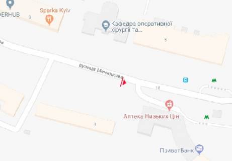 Бэклайт B в Киеве Мечникова вул., 8 схема