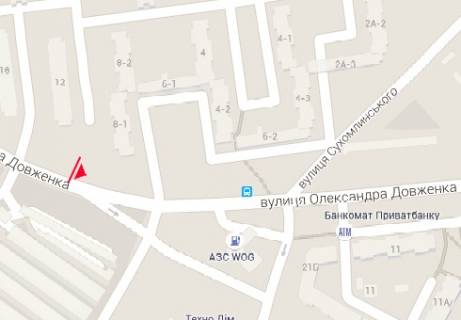 Билборд A в Ивано-Франковске, 3x6  Довженка вул., 12 схема
