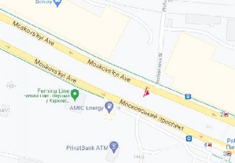 Билборд A в Харькове, 3x6  просп. Героїв Харкова (Московський). - Профспілкова вул. схема