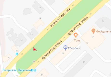 Бэклайт B в Виннице Пирогова вул., 38 схема
