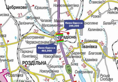 Нестандарт A в Одеських трасах, 3x18  Траса M-05, Київ-Одеса, 399,500 (Напрямок з  Одеси в Киів) схема