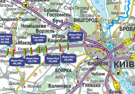 Нестандарт  у Києві Траса M-06, Київ-Житомир, 22,700 схема