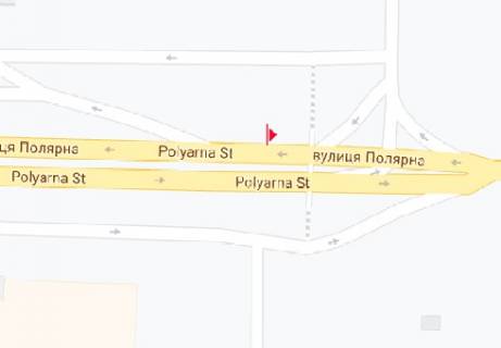 Білборд, Бігборд (Борд)  A у Києві, 3x6  Полярна вул., 20 схема