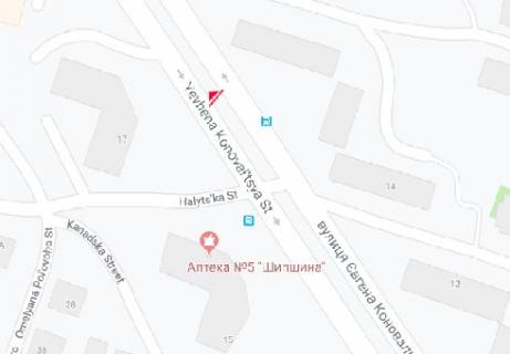 Билборд A в Тернополе, 3x6  Євгена Коновальця вул., 17 схема