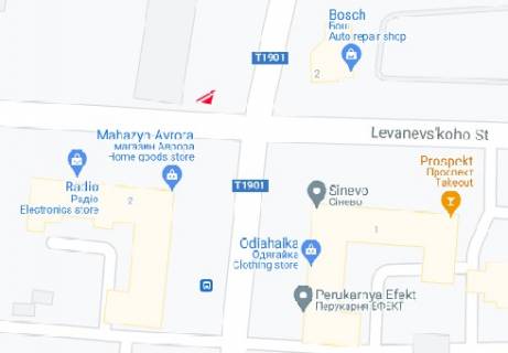 Призма A в Сумах, 3x6  Шевченка просп. - Гетьмана Павла Скоропадського вул. (Леваневського) - 481276 схема