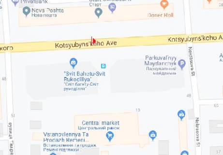 Беклайт A у Вінниці Коцюбинського просп., 30 схема