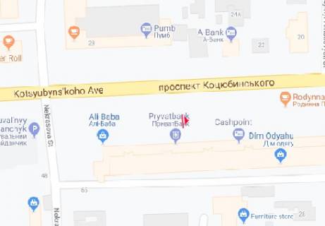 Бэклайт B в Виннице Коцюбинського просп., 11 схема