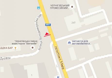 Билборд A в Чернигове Мира пр. - Мира пр., 247 схема
