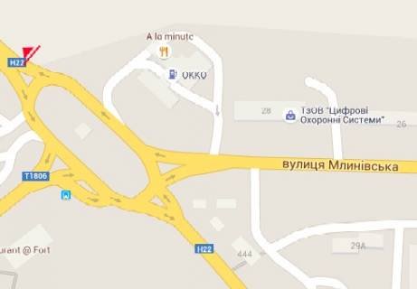 Билборд B в Ровно, 3x6  Соборна вул., в`їзд з боку Луцька схема