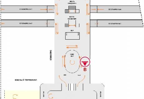 Нестандарт B в Киеве, 1x0.7  Конкорс (Південний термінал) схема