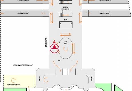 Нестандарт A в Киеве, 1x0.7  Конкорс (Південний термінал) схема
