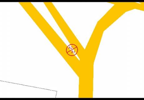Билборд A в Борисполе Бориспільське шосе (М-03), в'їзд до алеї в напрямку Бориспіль-аеропорт, із Києва (розподілювач) схема