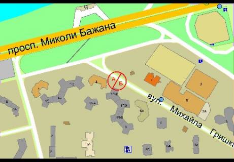 Билборд A в Киеве, 3x6  Гришко Михаила ул., 1Б/6  (заезд к ТЦ "Алладин") схема
