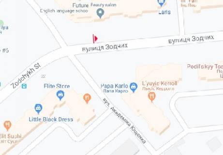 Билборд A в Виннице, 3x6  Зодчих вул., 12 схема
