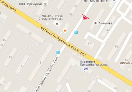 Билборд B в Одессе, 3x6  Івана та Юрія Лип вул. (Гайдара вул.) - Академіка Філатова вул., 54 схема