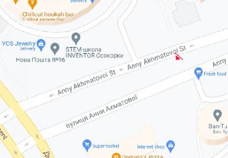 Призма B в Киеве, 3x6  Анни Ахматової вул., (автостоянка) - 341206 схема