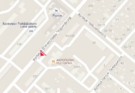 Білборд, Бігборд (Борд)  A у Черкасах, 3x6  Чорновола вул.(Енгельса вул.), 235/1 схема