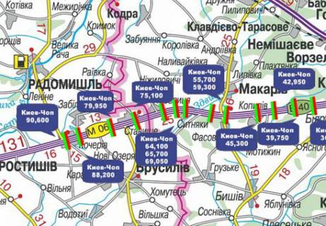 Non-Standard A in Stavische (Zhytomyr region), 3x18  Trasa M-06, Kiiv-Zitomir, 69,050 scheme