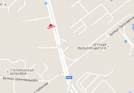 Билборд A в Запорожье, 3x6  Прибережна автомагістраль - Привокзальна вул. (Луначарського вул.) схема