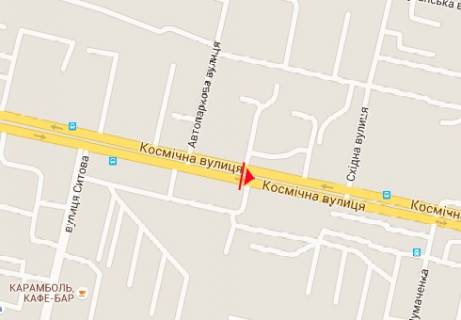Billboard A in Zaporizhzhya, 3x6  Kosmicna st., 116 - Avtoparkova st. scheme