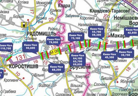 Нестандарт  в Житомире, 3x18  Траса M-06, Київ-Житомир, 75,100 схема