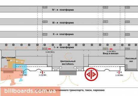Бэклайт B в Львове Привокзальна площа схема