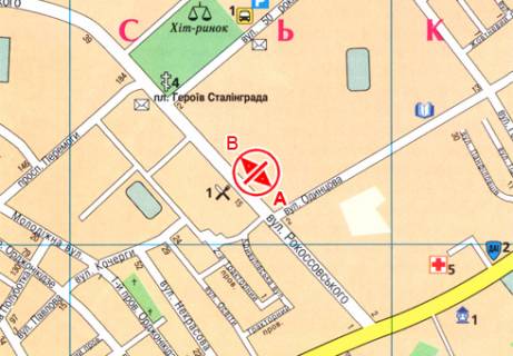 Билборд A в Чернигове, 3x6  Левка Лук'яненка (Рокосовського) вул., 12 схема