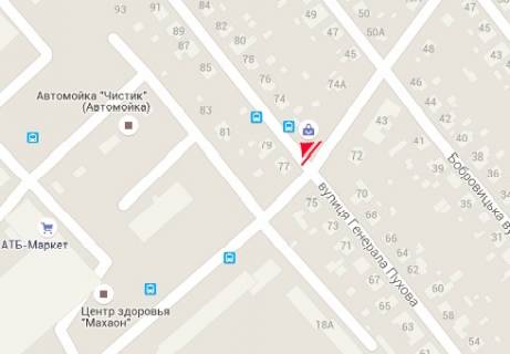 Билборд B в Чернигове, 3x6  Всіхсвятська (50 років СРСР) вул. - Пухова Генерала вул., 74 схема