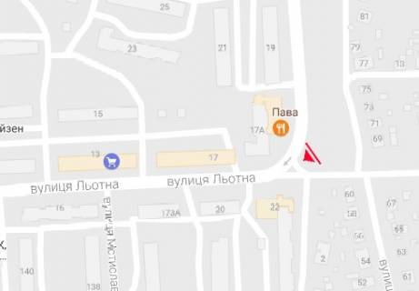 Билборд A в Чернигове, 3x6  Льотна вул., 17а схема