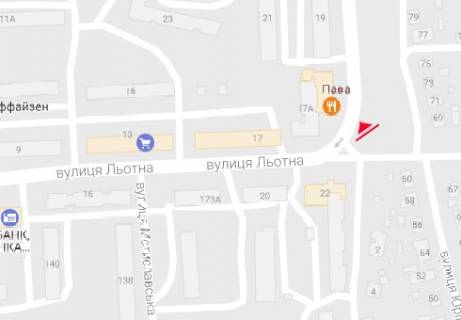 Билборд B в Чернигове, 3x6  Льотна вул., 17а схема