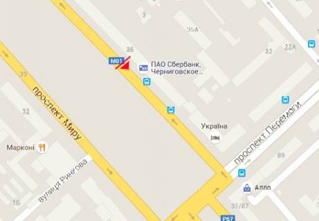 Беклайт A у Чернігові Миру просп., 37 схема