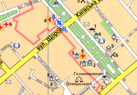Бэклайт A в Чернигове Миру просп., 44 схема