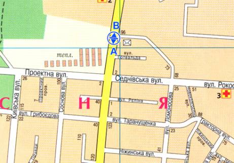 Бэклайт A в Чернигове 1-го Травня вул., 157 схема