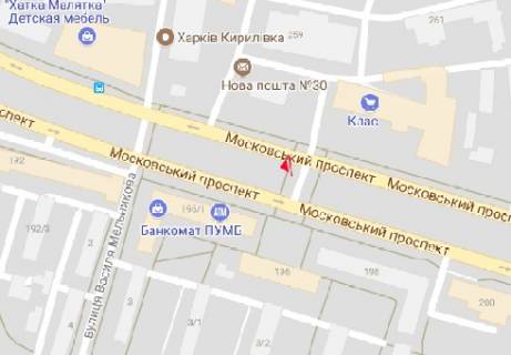 Билборд B в Харькове, 3x6  Героїв Харкова просп. (Московський просп.), 259 схема