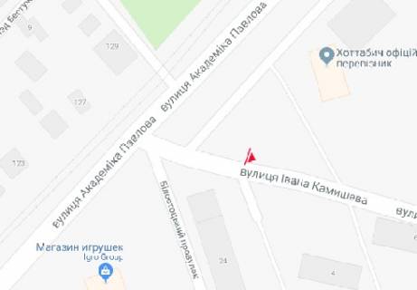 Билборд A в Харькове, 3x6  Камишева Івана вул. - Академіка Павлова вул. схема