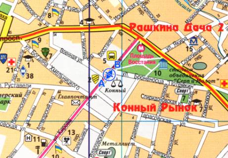Бэклайт A в Харькове Молочна вул. (Кірова (Основ’янський р-н. (Червонозаводський р-н)) вул.) - Військова вул. схема