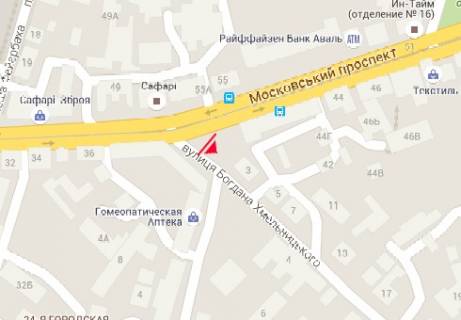 Ситилайт A в Харькове просп. Героїв Харкова (Московський). - Б. Хмельницкого ул., 3 схема