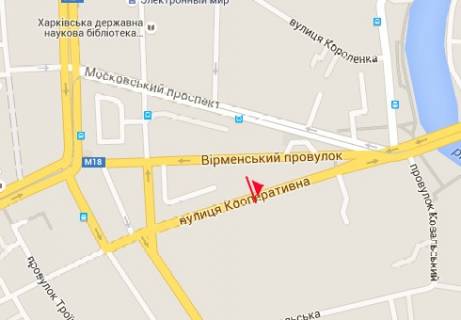 Скроллер A в Харькове, 2.32x3.14  Кооперативная ул., 20 (напротив) - 13982 схема