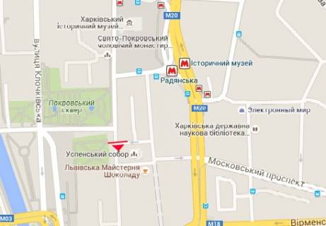 Скроллер A в Харькове, 2.32x3.14  Университетская ул. - Соборный спуск (напротив) - 13987 схема