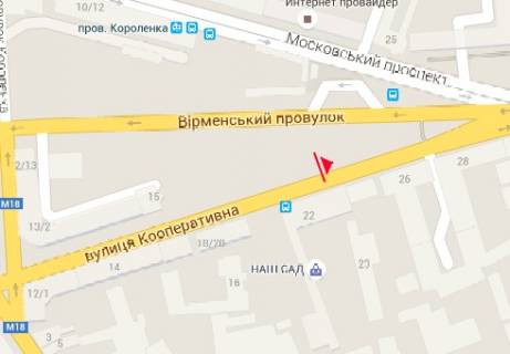 Скроллер A в Харькове, 2.32x3.14  Кооперативная ул., 24 (напротив) - 14083 схема